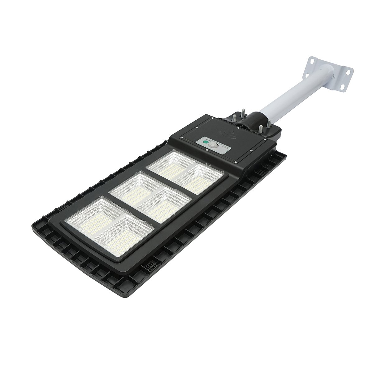 Lampa solara LED iluminat stradal 150W 6500K cu panou solar 12W, baterie 15000mAh, prindere pe stalp IP65 Breckner Germany